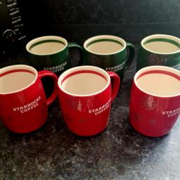 Starbucks
set of 6 rare mugs
3 red
3 green
with snowflake design
rare and discontinued
2010
have been used lightly
no chips and cracks
excellent condition
COLLECTION ONLY WILL NOT POST