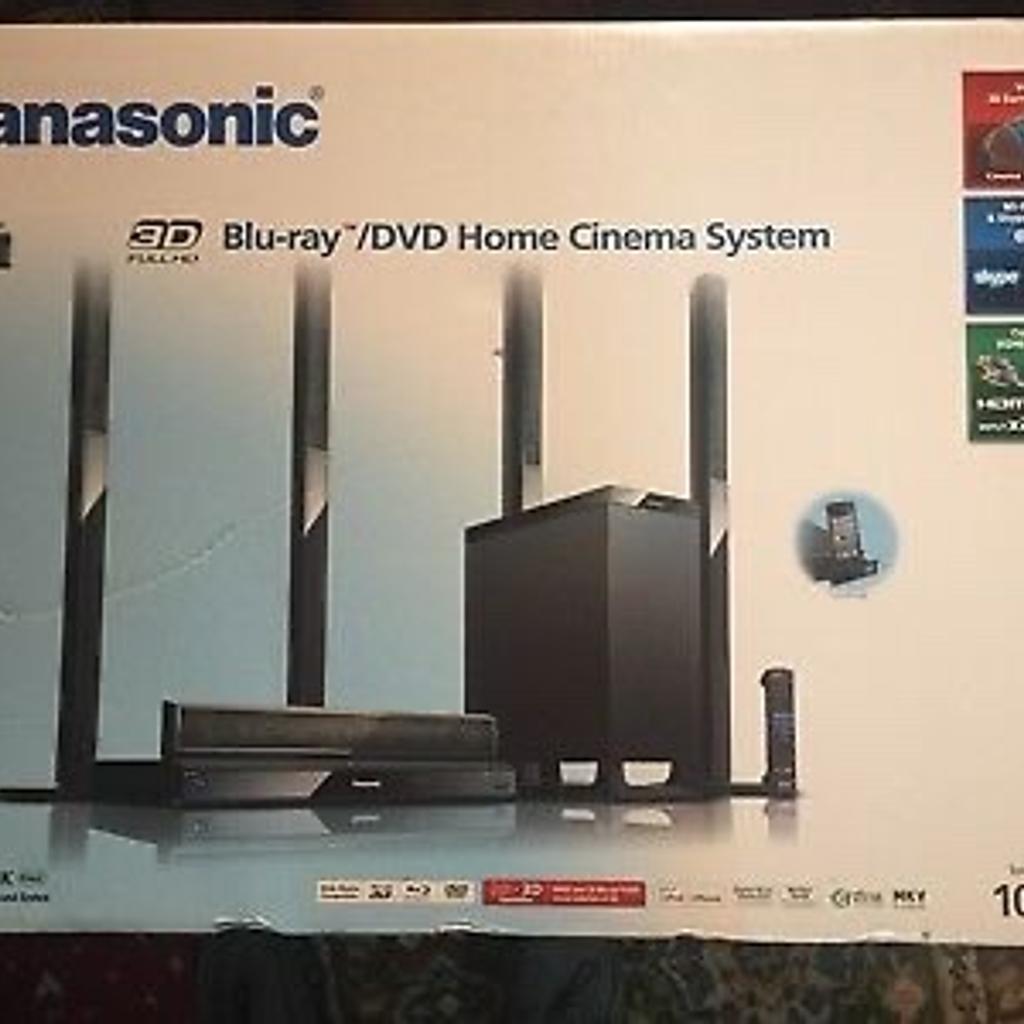Selling a Panasonic 3D Blu-Ray Home Theater system
Comes with box
Everything included
4 tower speakers, bass box and soundbar with blu-ray player
Remote and manual included