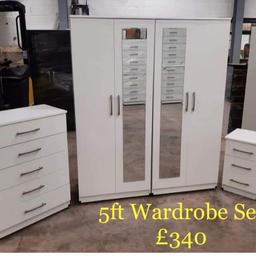 4 piece fully assembled wardrobe sets 

special offer price 

delivery available 

Burtonbedsandfurniture.co.uk
