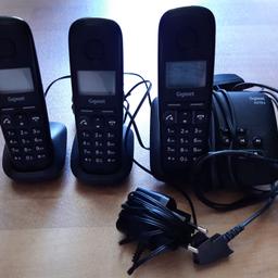 Verkaufe einen gebrauchtes, gut erhaltenes Schnurlostelefon Set von Gigaset A270 A Trio Black mit Anrufbeantworter. Bedienungsanleitung fehlt und ohne Akkus.

Die Telefone können abgeholt oder versendet werden. Versandkosten trägt der Käufer. Bezahlung per Paypal.

Da Privatverkauf keine Rücknahme oder Gewährleistung.