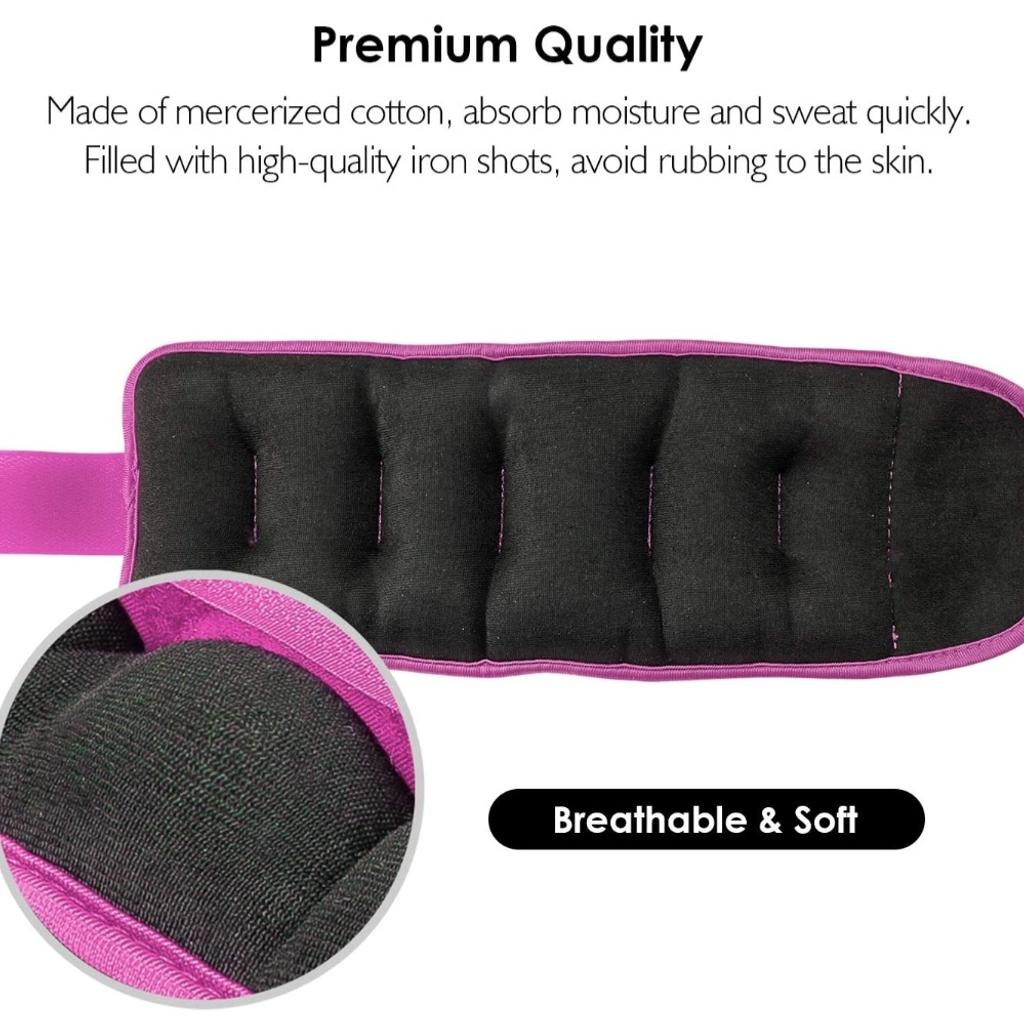 Purple - 3 lbs pair (1.5 lbs each).

Premium Quality: durable mercerized cotton for exercise, and moisture absorbing material inside, soft, breathable and comfortable
 Adjustable velcro closure for loosening and tightening to ensure a customized fit to your ankles, snug and secure,
Workout & Fitness: Filled with the iron shot, add more resistance to your daily workout. Strengthen your legs.
Can post but will seriously incur postal charges.