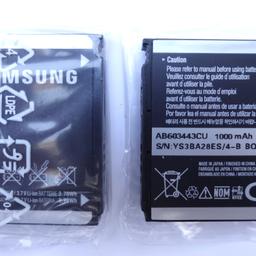*NEU in verschweißter OVP (einen Akku zum Fotografieren entnommen).

Technische Daten:
Technologie: Li-Ion - kein Memory-Effekt
Kapazität: 1000 mAh
Spannung: 3,7 V

passend zu folgenden Handy-Modellen (Angabe o. Gewähr):

Samsung SGH-M8910 Pixon12
Samsung SGH-S5230
Samsung GT-S5233
Samsung SGH-G800
Samsung SGH-i200
Samsung SGH-L870

2x NEU in OVP: je 6€

Versand ab 1,80 €
PayPal mit "Freunden Geld senden" möglich

+++ MEINE ANZEIGEN HALTE ICH ALLE AKTUELL!! +++
Privatverkauf im Auftrag, daher keine Gewährleistung oder Rücknahme
