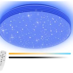 Komplett neu und nie verwendet! Fixpreis - Preisanfragen werden nicht beantwortet!

- LED Deckenlampe RGB 36W
- mit Fernbedienung
- IP65 wasserdicht 
- dimmbar sowie Farbtemperatur änderbar (Helligkeit: 10 % bis 100 % einstellbar, 3000K bis 6500K einstellbar)
- 5 einstellbare Farben
- Sternenhimmel Optik mit Nachtmodus
- Durchmesser ca. 30cm