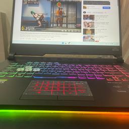 Gaming laptop Rog Strix G15 Core i7 10th Gen 10750H CPU 2.60-5.0Ghz. Ram 16Gb DDR4 3200Ghz. Video GeForce RTX 2070 8Gb GDDR6. Intel SSD 512Gb. Display 144Hz. Windows 11 Pro x64. Full Rainbow led panel around laptop and led touchpad. Box and charger included. Delivery around Greater Manchester or pick up on M12. Swap for scooter moped or cash only. Don’t waste my time please. Only serious people. Thanks for looking!