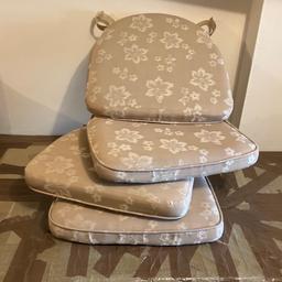 4 Cushions 18ins wide x. 17ins long
Will suit most chairs