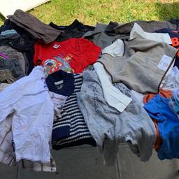 Job lot of baby boy clothes 12-18 months

All very good condition and some new. Includes

- 14 jeans/trousers/joggers
- 10 body suits
- 4 shorts
- 2 jumpers
- 1 smart zipped jumper
- 2 full sleeved sweat shirts
- 3 t-shirts
- 2 shirts
- 1 dungaree
- 1 smart jumper/shirt

All from a smoke and pet free home