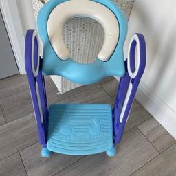 Used but in clean condition
Adjustable step height for different ages / stages
Removal foam seat for easy cleaning
Very light and easy to open and close
£28 on Amazon.

Selling other kids stuff too