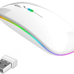 Neu verpackt

Maus Kabellos, 2.4GHz Wireless Maus LED Wiederaufladbar Bluetooth Mäuse Silent Funkmaus mit USB Empfänger für Laptop, PC, Mac OS, Android,Windows