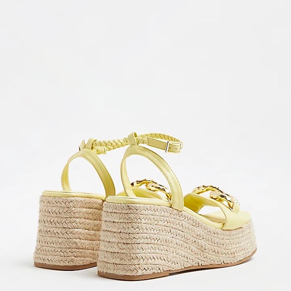 Brand new with tag river island yellow wedge sandals size 5