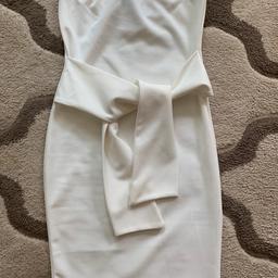 White Missguided , bandeau tie waist bodycon dress NWT, size UK 8