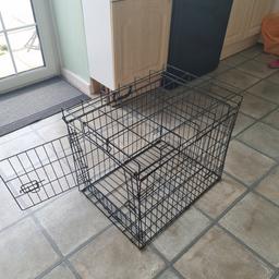 Small dog crate with no tray.
Measurements H45 x W50 x D60cm