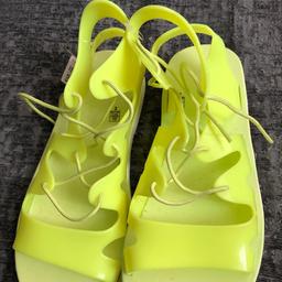 Yellow/green next girls sandals , gladiator style