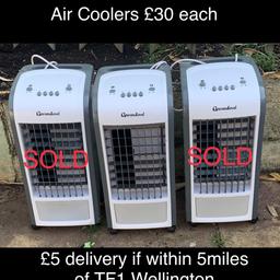 purchased last summer but now had air conditioning installed so these are no longer needed. May need a quick clean as been stored in the shed

Can deliver local within 5miles ONLY

WILL NOT POST OR PACKAGE UP FOR
A COURIER SORRY