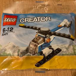 Brand new and sealed polybag Lego 30278 Creator helicopter.

Recommended ages 6-12.

Contains 47 parts (4 extra spares) and instructions.

Great little set, ideal for a gift or party bag.