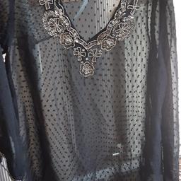 black beach top,in excellent condition  size fits 10 and 12 easily