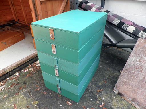 Buy & Sell Nottinghamshire Ashfield - Photos for LOCKABLE WOODEN STORAGE BOXES, X6, GREEN