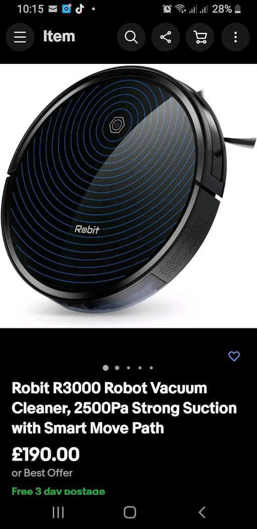 Buy & Sell West Midlands Walsall - Photos for Robit Robot Vacuum Cleaner