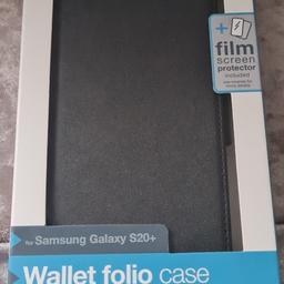 Samsung S20+ Wallet folio case
PU leather case with credit card slots
film screen protector included

PICK UP ONLY