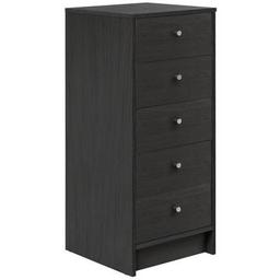 Brand new in flat pack.
Made of wood effect.
Metal handles.
Made from FSC certified timber.
5 drawers with metal runners.
Self-assembly - 2 people recommended.
If this product is over 60cm high it must be securely attached to the wall to prevent overturning.
Size H92.6, W38.3, D39.6cm.
Internal drawer H12, W30, D33.6cm.
Handle size: L2.2, W2.2cm.