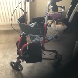 In excellent condition as only used for two weeks indoors-no longer needed. Very useful walker that has a seat to sit on if user becomes tired. Brakes keep it safe and it’s very easy to fold and transport in a car or for storing away at home. Collection from pelsall WS3