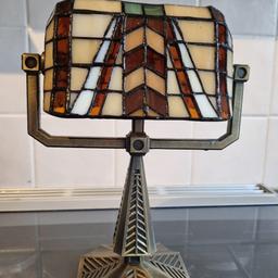 Brass and Stained Glass
Had two Candle holders originally but broke so now only one Candle (see photo)
Glass and stand as originally was 
Looks lovely at night see photo
Collection only as heavy WS41SB
