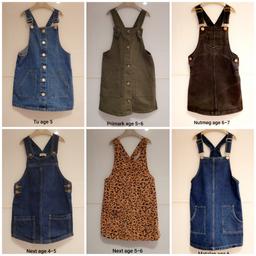 Girls denim pinafore, all in great condition and £4 each. Sizes on each photo. Coming from a smoke and pet free home.

Collection Fairfield