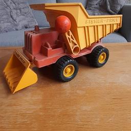 for sale I have a vintage Fisher-Price dump truck with front loader in used condition

please see pictures for condition 

willing to post at buyers expense 

if u have any questions please feel free to ask
