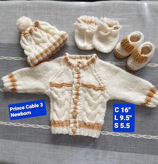 Buy & Sell West Midlands Solihull - Photos for Newborn Hand Knit Prince 3 Cream & Camel Set