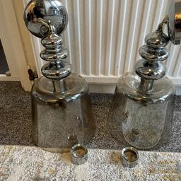 Pair of pendant BHS lights with glass shades was very expensive new 45 for pair