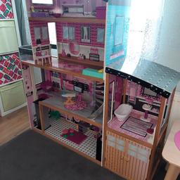 Barbie sparkle mansion dolls house in good condition including all original accessories included. Height 128cm width 135cm. Collection only. Shard End
