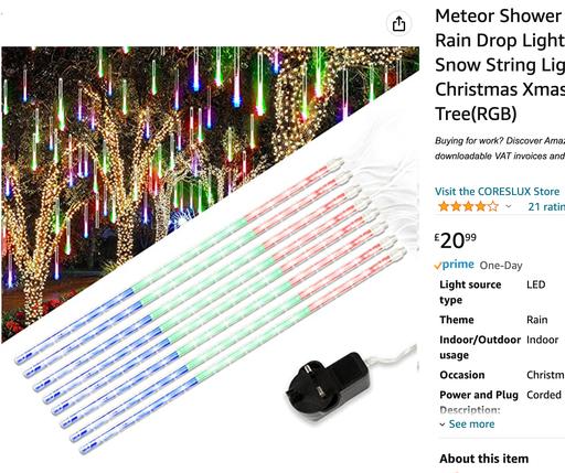 Buy & Sell West Midlands Birmingham - Photos for Meteor Shower Rain Lights 50cm 8 Tubes (RGB)