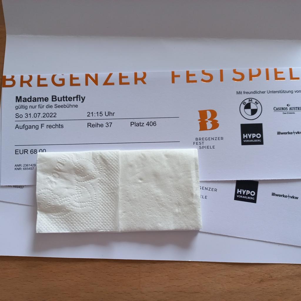  Karten für Bregenzer Festspiele in 6850 Stadt Dornbirn für 130,00 € zum Motiv 