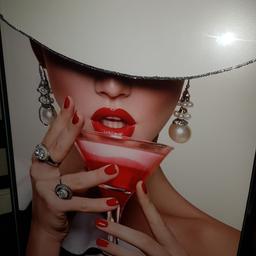 lady with cocktail mirrored frame size 1 metre x 60cm excellent condition delivery available or welcome to collect