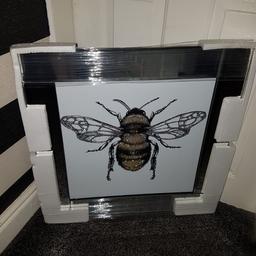 Manchester bee mirrored frame size 60cm x 60cm new boxed excellent condition delivery available or welcome to collect
