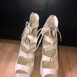 Brand new nude lace up high heels size 7 but fit me fine (I’m a size 5), and about a 5-6” heel. Heels look lovely on and add style to any outfit. Pick up only or can deliver if local for a small fuel fee, please don’t ask if available if not interested. NEED GONE