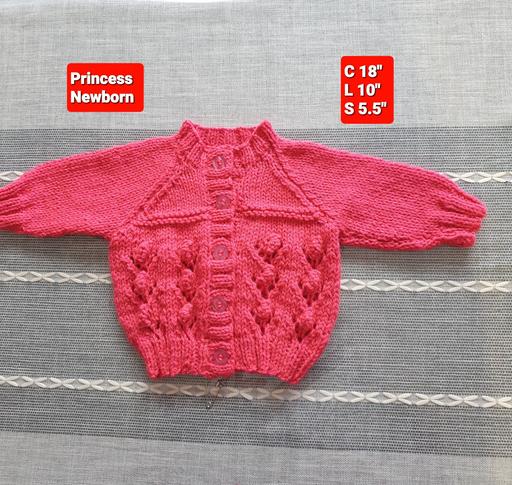Buy & Sell West Midlands Solihull - Photos for Newborn Hand Knit Girls Cardigan Pomegranite