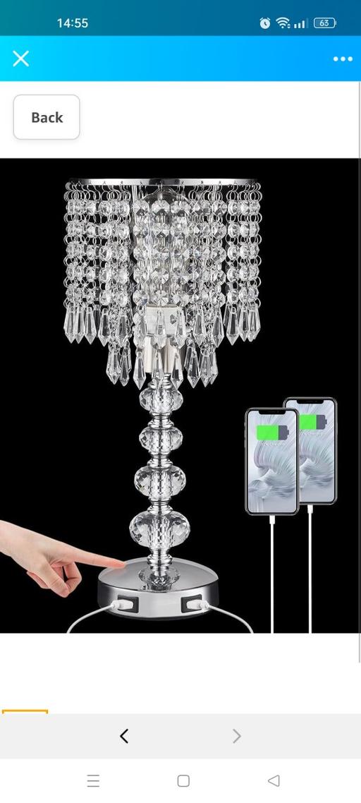 Buy & Sell West Midlands Birmingham - Photos for Crystal Touch Table Lamp with 2 USB Charging