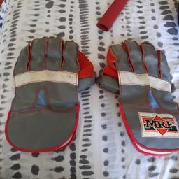 MRF wicket keeping gloves
used, small area of stitching coming undone see last pic