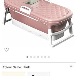 Portable pink foldable, steam, spa, sauna bath tub.

L138x62x52cm

Unused, still in box, boxed damaged.

Big enough for adults and kids within height of 2 metres, max weight 220kg

11.5kg weight

Made from TPE and PP material, safe and non-toxic