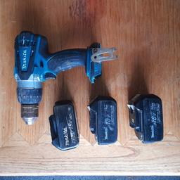 makita drill and 3 battery's all did work got no charger all battery's are dead not been used agood while if you like to bring a barryy with life in it to test it you can