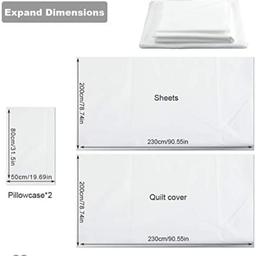 BRAND NEW ONLY £7!!
Bedding Sheet Set Disposable, Breathable Sheet Cover Non-woven, Soft Fitted Sheet 200 x 230cm/Quilt Cover 200 x 230cm/Double Pillowcase 50 x 80cm, Bed Linen Set for Travel Hotel Camping(4pcs)