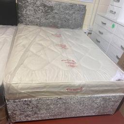 STAR BUY *** PINEMASTER DIVAN BASE WITH MATCHING HEADBOARD IN CRUSHED VELVET WITH 9 INCH DEEP QUILTED MATTRESS - DOUBLE 
£250.00

B&W BEDS 

Unit 1-2 Parkgate court 
The gateway industrial estate
Parkgate 
Rotherham
S62 6JL 
01709 208200
Website - bwbeds.co.uk 
Facebook - Bargainsdelivered Woodmanfurniture

Free delivery to anywhere in South Yorkshire Chesterfield and Worksop on orders over £100

Same day delivery available on stock items when ordered before 1pm (excludes sundays)

Shop opening hours - Monday - Friday 10-6PM  Saturday 10-5PM Sunday 11-3pm