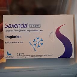 Saxenda is a prescription weight loss injection that can help you lose weight alongside a healthy diet. It’s an injection you take every day that works to reduce your appetite.

one box contains 5 pens
 will supply the 56 needles
must be collected
£180