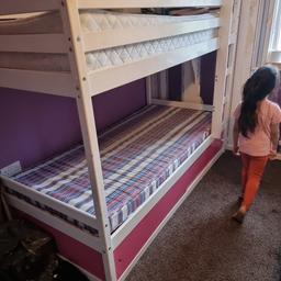 very solid bunk bed in used good condition with mattress with underneath drawers it's a bargain