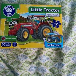 Orchard Toys Little Tractor double side jigsaw. One red tractor. One blue tractor. Age 2/3+. Pet & smoke free home. Collection only. REDUCED PRICE 