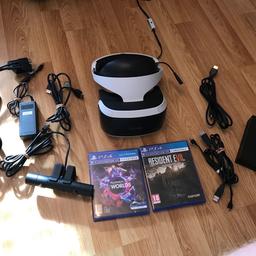 Best condition only used a few times …come with all leads and censer. Everything to get going ..also with games , Resident Evil Biohazard and PlayStation VR worlds …