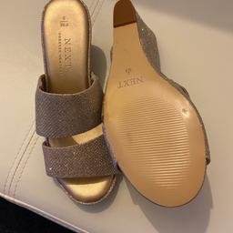 Ladies gold wedge sandals