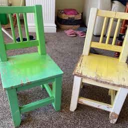 Wooden chairs in good stable condition
£6 each
Need painting or sanding down
Can be purchased singular or as a pair
Collection only
