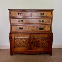 Large Antique Victorian Mahogany Chest Of Drawers. Solid wood.


2 of the metal handles are missing otherwise in good condition.


Easy to handle with it because it's coming in 2 pieces.


Height: 106 cm

Length: 101 cm

Depth: 43.5 cm


Collection from St Albans.
