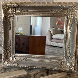 Large framed mirror 
42” x 36”
Small damage to frame on corner as shown in pic
Bronze/gold colour